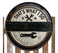 Wooden Signs for Home Wall Decoration - Round Wall Ornament 19.8 x 19.8 cm, Retro Wood Wall Decoration - For The Lover Repair, Garage, Workshop, Office, Bar, Dorm, Bedroom