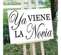 Wooden Signs/Here Comes The Bride Ya Viene La Novia Sign Wedding Wood Decor, (Spanish Version) Wedding Sign Wood wal Art Sign Wall Art Decor Kitchen Cafe Pub Decor Wedding Gift 12x18 INCH