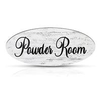 Wooden Signs Rustic Hanging Sign Family Wall Decor Indoor and Outdoor Vintage Wooden Decoration Farmhouse Primitive Wall Decor for Home Sign Door (Powder Room)