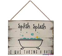 Wooden Signs/Splish Splash I was Taking a Bath Sign,Wall Decoration Wooden Sign Kitchen Cafe Pub Decor, Wood wal Art, Rustic Wood Decor Gift 8x12 INCH
