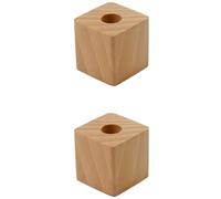 Wooden Single Pen Holder, Pen Display Stand Desk Insertion Pen Holder for Feather Quill Dip Pens, Toothbrush, Razor, Pack of 2 (Beech small)