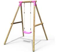 Wooden Single Swing Set with Standard Seat Solar Pink