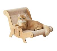 Wooden Sisal Cat Chair - 2-in-1 Cat Scratch Bed | Durable Cat Scratcher Post | Cat Scratching Sofa Bed with No Shedding for Small to Medium Cats