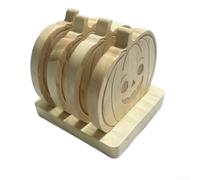 Wooden Skull Coaster Set 4-Pack Heat Resistant
