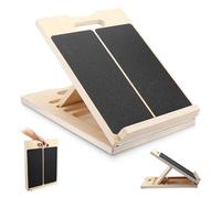 Wooden Slant Board, Adjustable Incline Board and Calf Stretcher, Professional Slant Board for Hamstring Leg Achilles Stretching, Portable Handle, Non-Slip Balance Board for Home Gym Office Outdoor Use