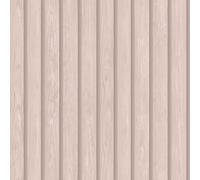 Wooden Slat Panel Soft Pink Wallpaper - Modern Contemporary Realistic Trendy - Stylish Feature Wall