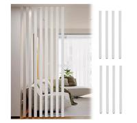 Wooden Slat Room Divider - 8 Pack Adjustablefor Washroom/Balcony Decor - Stylish Black White Grey & Walnut Fittings for Enhanced Space Privacy
