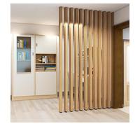 Wooden Slat Room Divider - Floor to Ceiling Partition Screen for Living Room Office Restaurant - Modern Hollow Column Decor (7 Roots 170cm/66.9in/5.57ft)