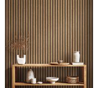 A.S. Création Wood Look Beige Brown Wallpaper 391091 - Acoustic Panels Wallpaper Wooden Wall 10,05m x 0,53m x PintWalls II - Made in Germany