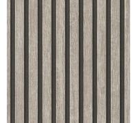 Wooden Slats Grey Black Wallpaper - Modern Contemporary Feature Wall Trendy - Textured Paste The Wall Vinyl