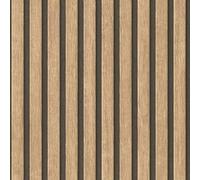 Wooden Slats Natural Wallpaper - Modern Contemporary Feature Wall Trendy - Textured Paste The Wall Vinyl