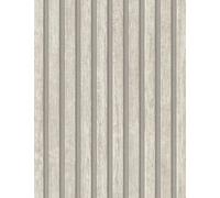 WOODEN SLATS PANEL WALLPAPER PALE GREY AS CREATION 3D EFFECT VINYL 39109-5