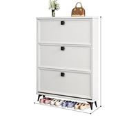 Wooden Slim Shoe Rack with Open Storage Adjustable Shelves Versatile Shoe Cabinet in Multiple Sizes & Colors (White Twin Bed: 100 cm)