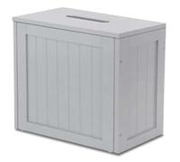 Wooden Slimline Shaker Bathroom Storage Unit Toilet Roll Paper MDF Cabinet Compact Box Multi-Purpose Cleaning Bathroom Tidy Box Hamper Home Office, 40H x 49.5W x 16D cm (GREY)