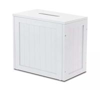 Wooden Slimline Shaker Bathroom Storage Unit Toilet Roll Paper Cabinet Compact Box Multi-Purpose Cleaning Tidy Box Organiser 40-H x 49.5-W x 16-D cm (WHITE)
