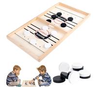 Wooden Sling Puck Game, In for a Penny Board Game, 2-in-1 Table Hockey Catapult Board Game, Funny Paced Sling Puck Winner Board Table Game, Parent-child Interactive Toy Party Game for Adults(big)
