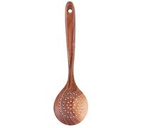 Wooden Slotted Spoon, 28x8cm/11.0x3.1in Teak Skimmer Strainer Spoon Multifunctional Long Handle Colander Ladle Skimmer Scoops for Kitchen Utensil
