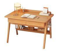 Wooden Small Computer Desk 80 cm Retro Vintage Office Table Gaming & Study Desk with Drawers Rustic Sit Stand Workstation & Storage Rack Bureau de Travail