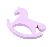 Wooden Small Rocking Horse Balance Home Decor Children Toy Ornaments Hand Carved Gifts,Pink