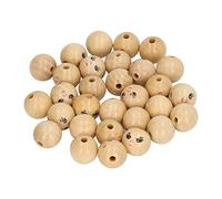 Wooden Smile Face Beads Round Wooden Loose Beads DIY Craft Supplies for Home Decor Party Decorations Children Gifts 30pcs Log Color