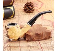 Wooden Smoking Pipe, Classical Detachable Cigarette Tobacco Smoking Pipe Fathers Day Gift, Smoking Wooden Pipe Tobacco (P)