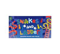 Lagoon Snakes and Ladders Wooden Board Game, Brown