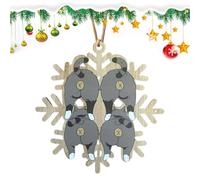 Wooden Snowflake Ornaments - Cat Butt Snow Wood Ornament, Wood Animal Ornamental, Festive Decoration for Backpack Keychain Charm Window Door Front Porch Rearview Mirror, Butts Pendants, Multicolor