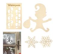 Wooden Snowflakes for Crafts | Unfinished Wood Gnome Cutouts | Dwarf Footprints Template Christmas Craft Pendant Garden Tree