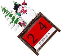 Wooden Snowman Calendar Christmas Desktop Decoration Advent Countdown Calendar Block Xmas Party Decor Durable processing