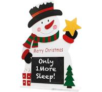 Wooden Snowman Countdown Advent Blackboard Chalkboard - Leave a Message for Father Christmas on Christmas Eve for Festive Fun