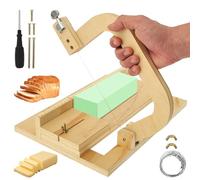 Wooden Soap Cutter Professional Soap Cutter Slicer with Adjustable Cutting Wire and Scale for Cheese Butter Cake Bread DIY Making Cutting Tool 34x25x15cm