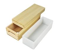 Wooden Soap Molds,Rectangular Silicone Moulds Wooden Box with Lid - 1300ml Easy Release Art Craft Maker Moulds for Handcraft Handmade Chocolate Cake Pudding Projects