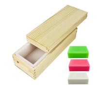 Wooden Soap Molds - Rectangular Silicone Moulds Wooden Box with Lid | 1300ml Easy Release Art Craft Maker Moulds for Handcraft Handmade Chocolate Cake Pudding Projects