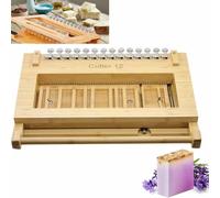 Wooden Soap Slicer, Bamboo Soap Cutter with Storage Bag and 50 Pcs Steel Wire, Stable and Cutting Evenly for DIY Soap Making