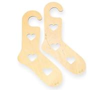 Wooden Sock Blockers Heart Motif, One Pair Knitting and Crochet Sock Mould, Sock Display - Large (UK 6.5-8 / EU 40-42)