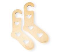 Wooden Sock Blockers Heart Motif, One Pair Knitting and Crochet Sock Mould, Sock Display - Medium (UK 5-6.5 / EU 38-40)