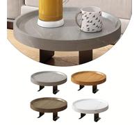 Wooden Sofa Tray Table with Clip Design for Drinks Coffee Snacks and Remote 30x30 cm Fits Various Couch Armrests and Kitchen Pots