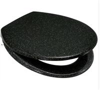 Wooden Soft Close Toilet Seat Black Glitter 18" Marco Paul Natural One Size