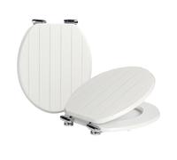 Wooden Soft Close Toilet Seats Pack of 2 Harbour Housewares White One Size
