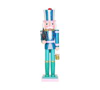 Wooden Soldier - Collectible Dolls for Christmas, Festive Desk Ornament, Secured Fixed Base Pedestal, Vibrant Colors Pigmentation, Traditional Seasonal Wood Item, Ideal for Living Room