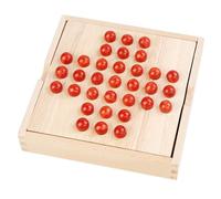 Wooden Solitaire Board Game - 15 * 15 * 5cm Jump Chess Toy | Tabletop Single Noble Marble Puzzle Game | Living Room Office Decor For Adults Children, Classical Educational Family Ability