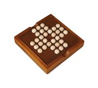 Wooden Solitaire Board Game Tabletop Decor Independence Chess for Teens Kids