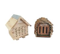 Wooden Solitary Bee Hive Hotel Habitat & Hanging Butterfly House