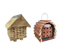 Wooden Solitary Bee Hive Hotel Habitat & Hanging Ladybird Hotel