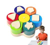 Wooden Sorting And Stacking Toys | Shape Sorter,Color And Shape - Geometric Sorter Matching Blocks Color Recognition Sorting Box Early Learning Educational Toy for Kids Children Boys Girls Frien