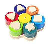Wooden Sorting and Stacking Toys - Shape Sorting - Geometric Shape Sorter, Geometric Blocks to Match Recognition and Colours Educational Toy for Learning Game in Wooden Box for