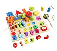 Wooden Sorting & Stacking Toys | Wooden Sensory Puzzle For Sorting Shapes | Math Block Set for Kindergarten, Sensory Development Equipment for Young Girls and Family