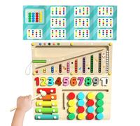 Wooden Sorting Toy - Number Matching Table Game, Interactive Preschool Educational Activity, Hands on Learning Puzzle for Children Kids Boys Girls Early Development 11.61x11.61x1.18 Inches