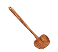 Wooden Soup Ladle | Ergonomic Long Handle 2-in-1,Soup Spatula Flipping Turner,for Non-Stick Pan Kitchen Home Restaurant Stirring Frying Flipping