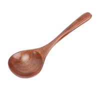 Wooden Soup Ladle, Solid Wood Spoon with Ergonomic Handle for Cooking | Long handle for deep pots and hot soup, natural grain wood resists heat and cracking, scoop salt sugar or oatmeal